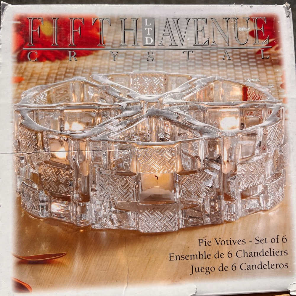 Fifth ave crystal pie votives with tea candles